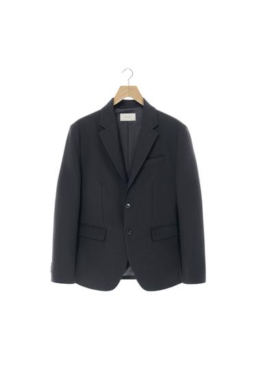 Zara 100% WOOL SUIT BLAZER - Dark navy
