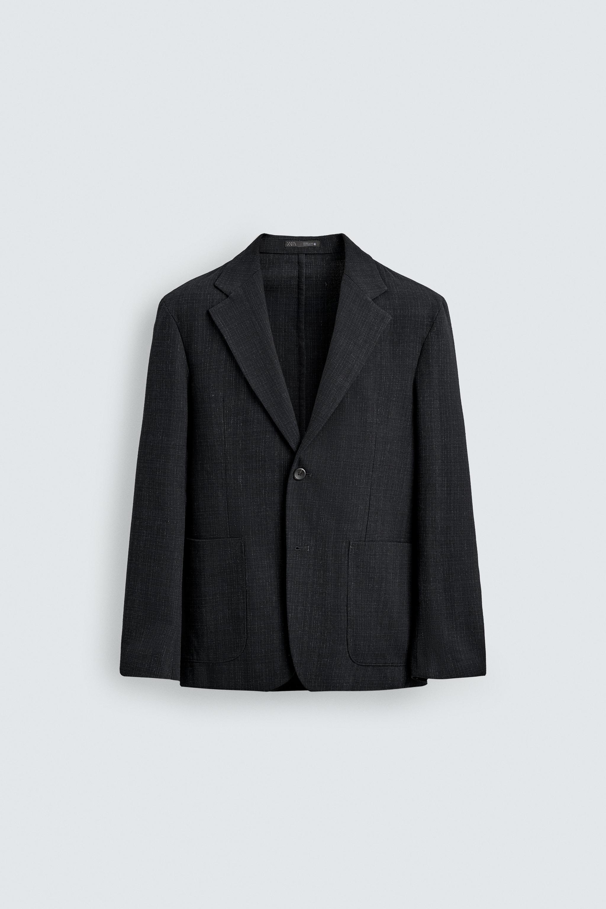 RELAXED FIT TEXTURED BLAZER
