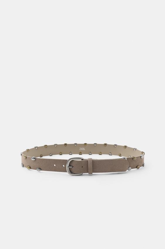 STUDDED BELT - Beige by Zara - Image 0