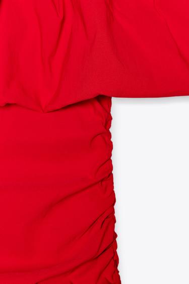 RUFFLED MINI DRESS - Red by Zara - Image 8