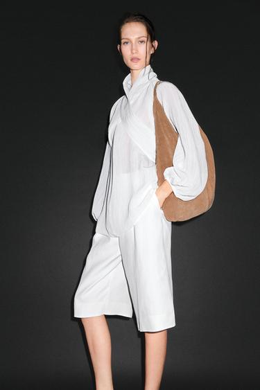 Zara Split leather maxi shopper bag - LIMITED EDITION - Sand