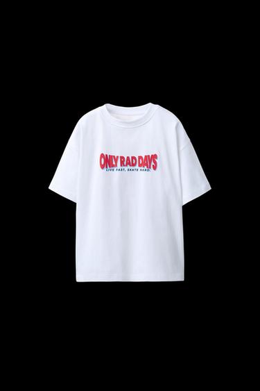 T-SHIRT MIT TEXTPRINT - Weiß von Zara