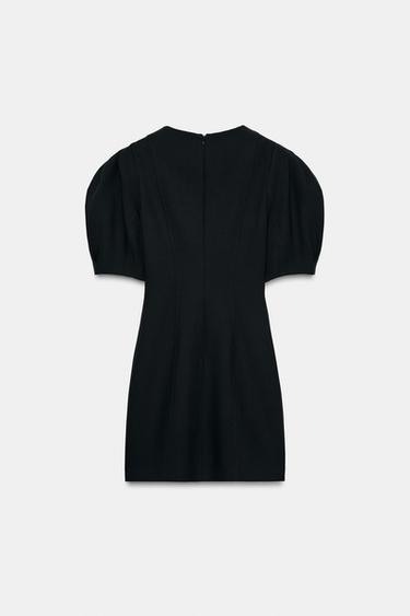 ROBE COURTE À MANCHES GLOBES - Noir de Zara - Image 9