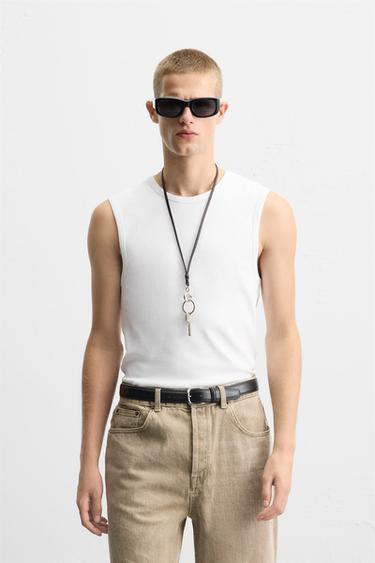 RIBBED TANK T-SHIRT - White by Zara