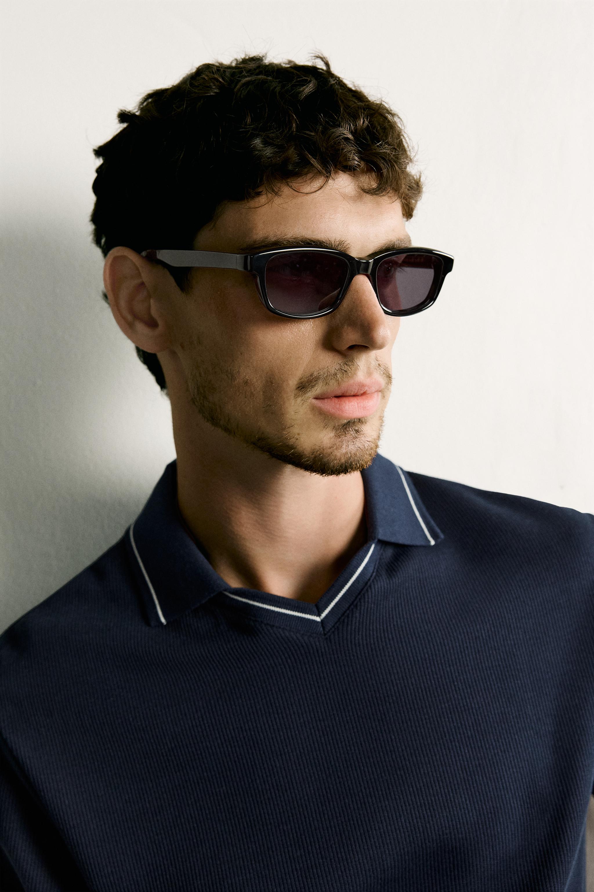 Мужские рубашки Zara CONTRAST REGULAR FIT POLO SHIRT — фото 5