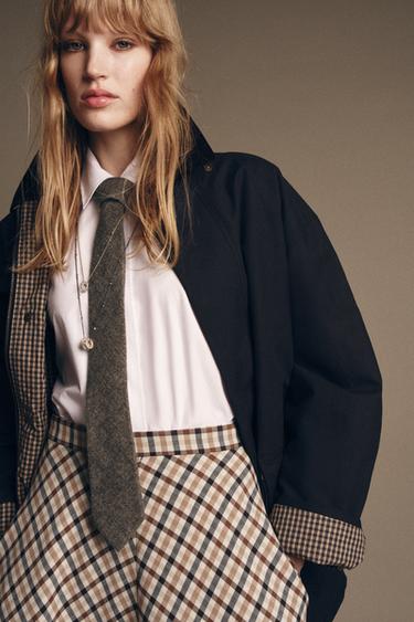 WOOL TEXTURED TIE - camel by Zara - Image 0