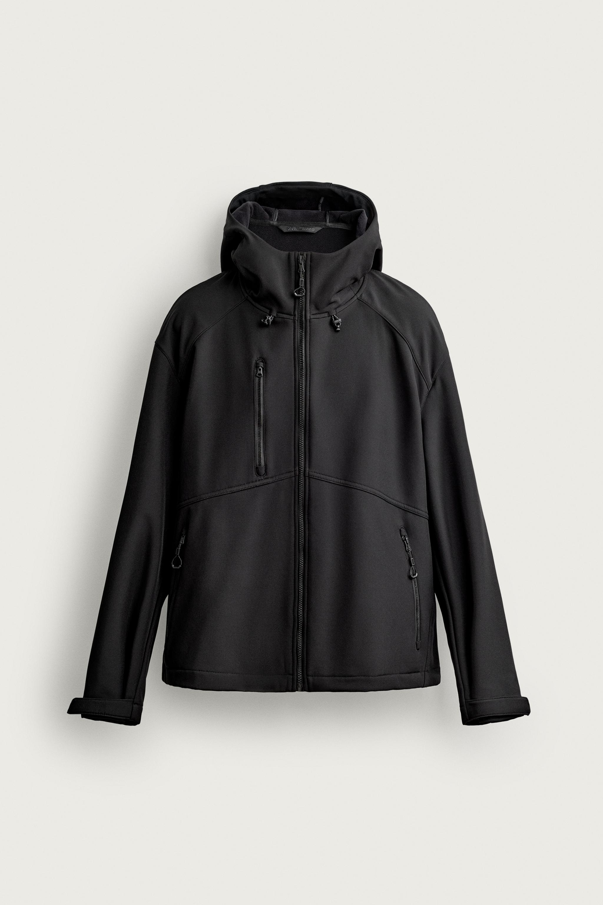 TECHNICAL FLEECE-LINED JACKET — Black