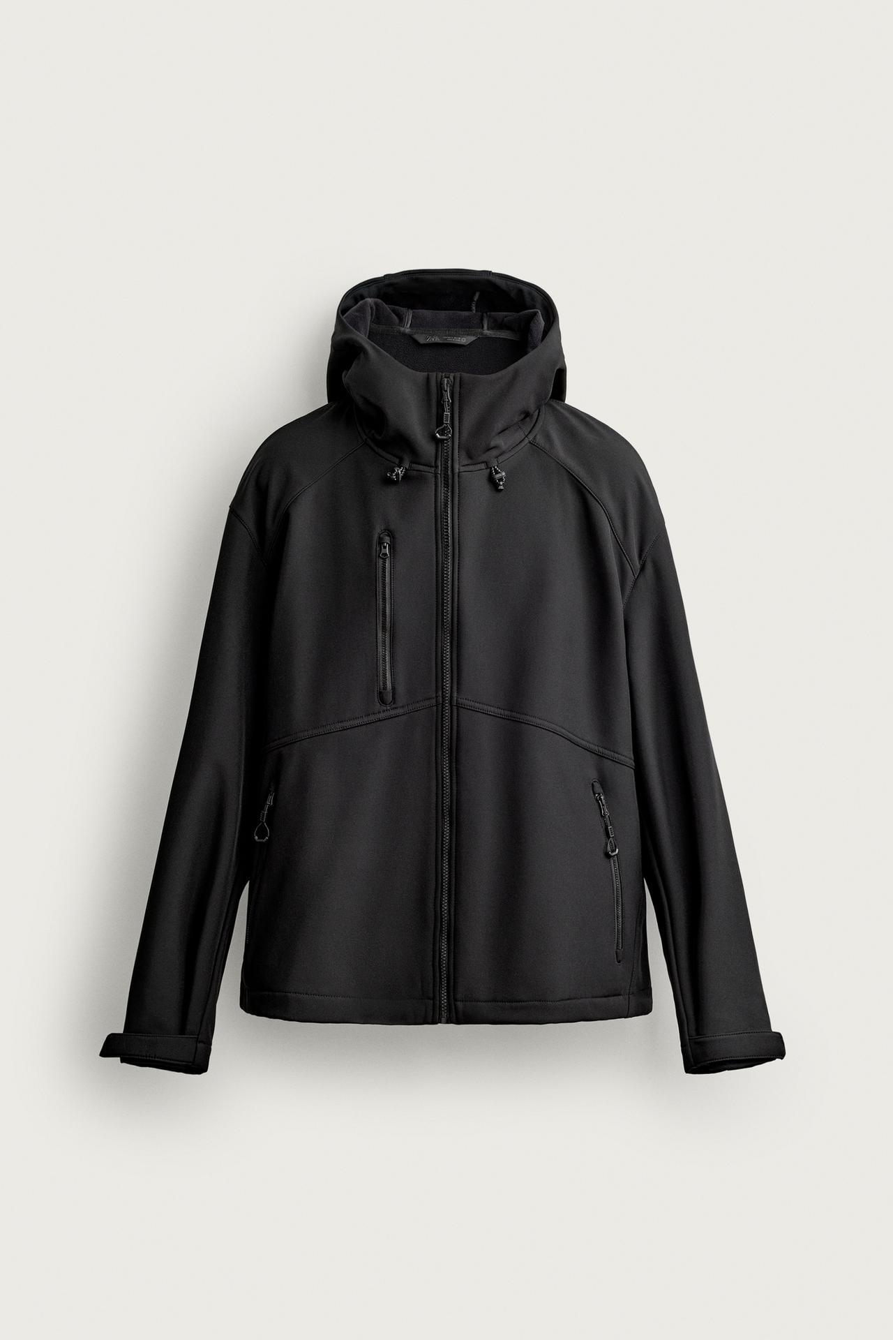 TECHNICAL FLEECE-LINED JACKET — Black