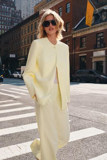 ZW COLLECTION PLEATED TROUSERS - Yellow by Zara