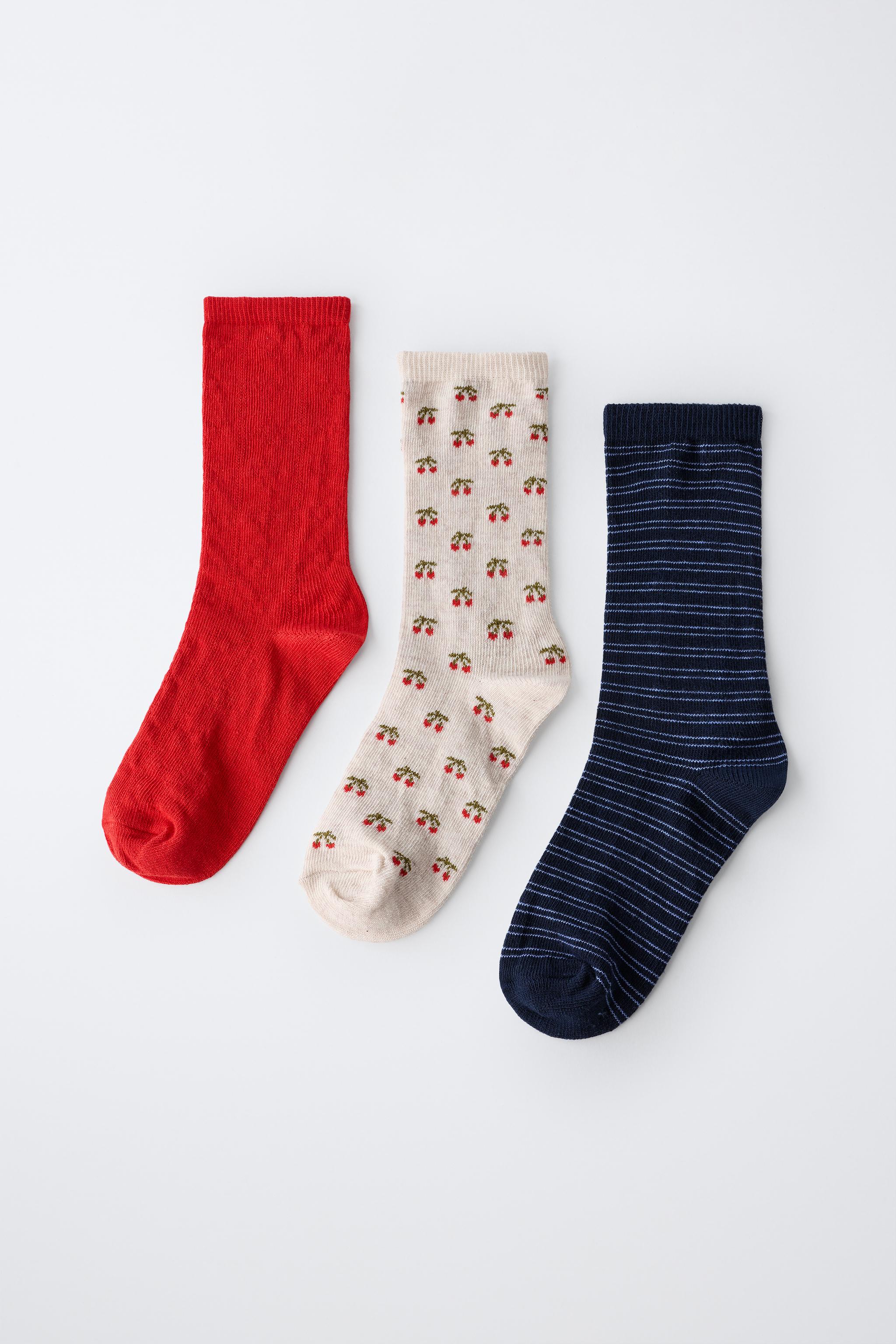 Носки THREE-PACK CHERRY для детей, средней высоты — Zara — фото 4