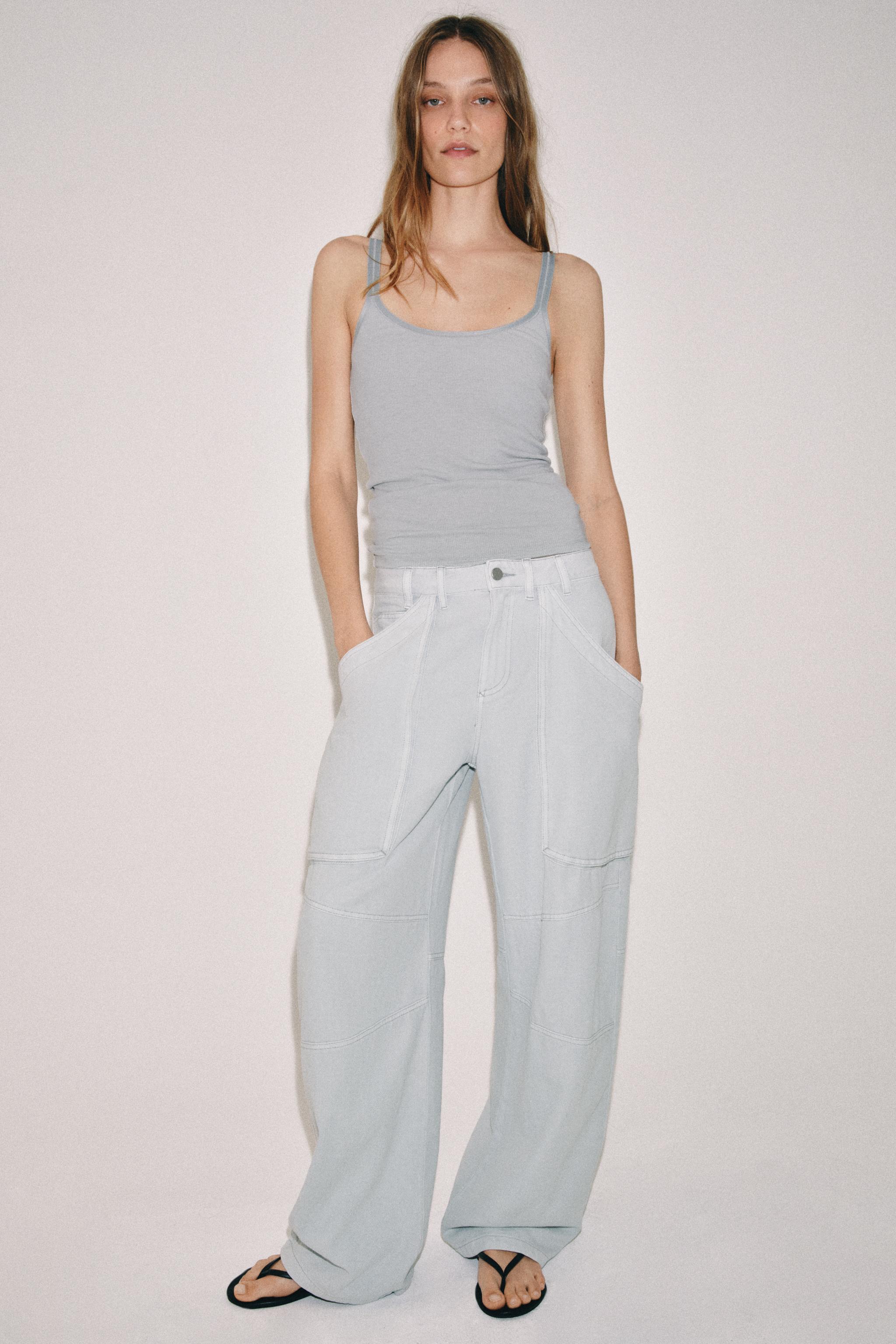 ZWコレクション カーゴパンツ - ライトブルー | ZARA Japan / 日本
