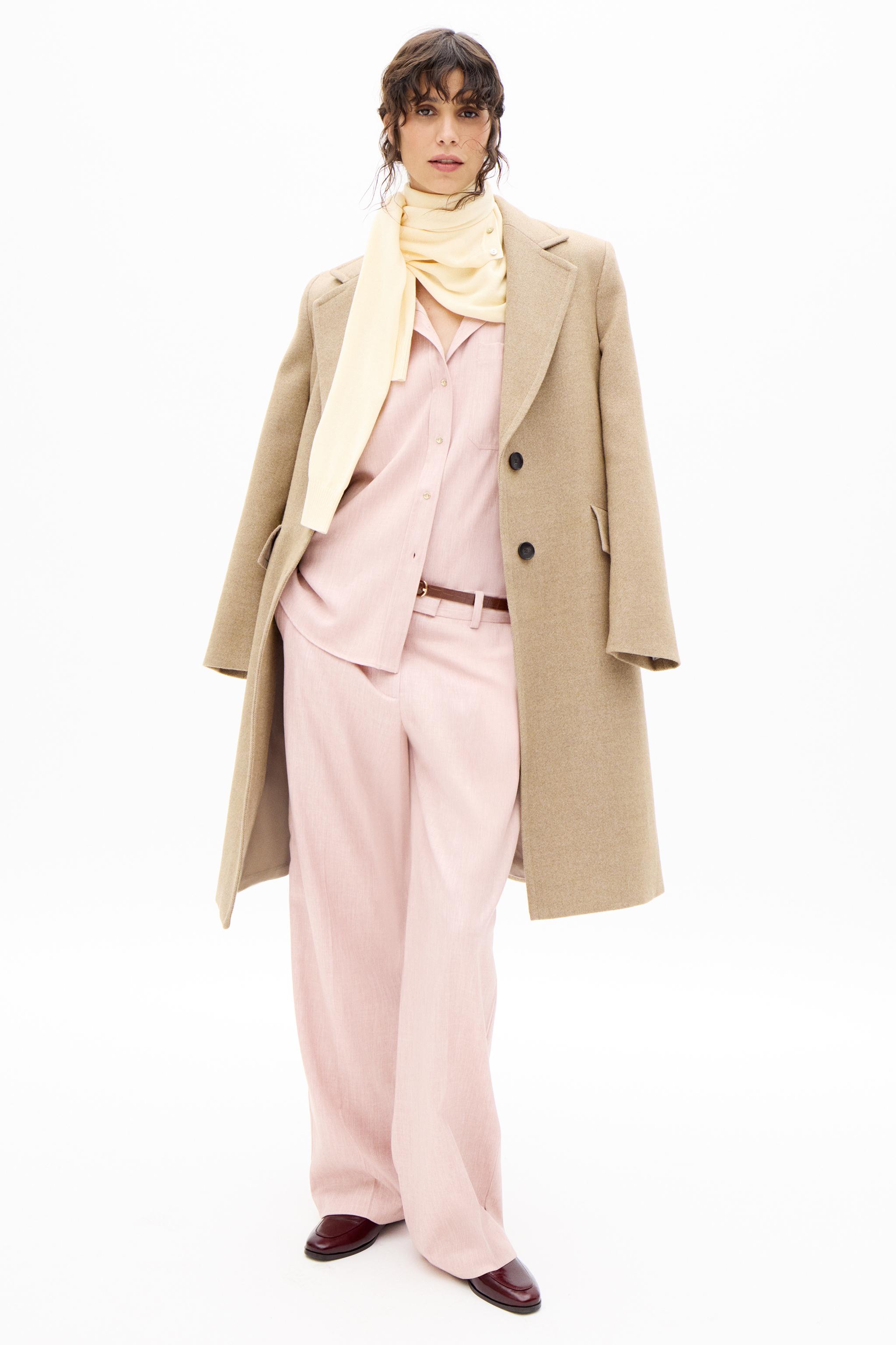 極美品✨papier パピエ　open collar coat キャメル 2d6164120e7b0ef2b3415555be7e75