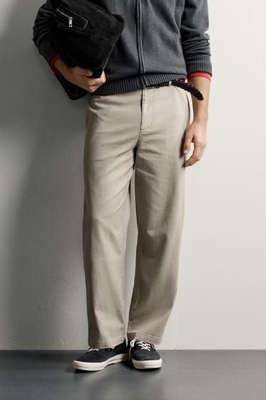 STRAIGHT-FIT CHINO PANTS — Stone 2