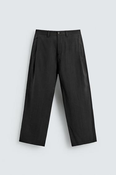FLOWING PLEATED TROUSERS - Black by Zara