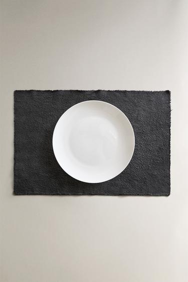 SET DE TABLE LIN BORD EFFILOCHÉ - Bleu de Zara - Image 4