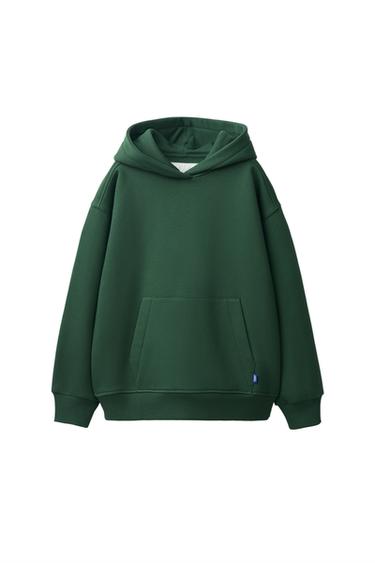 Zara PLAIN HOODIE - Bottle green