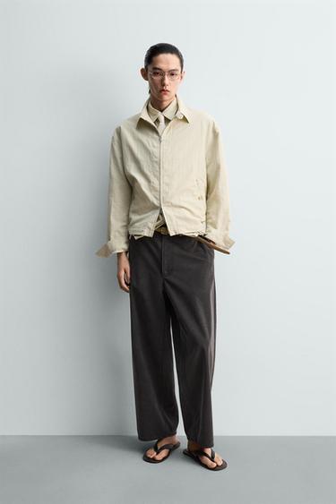 RELAXED FIT TECHNICAL OVERSHIRT - Ecru by Zara - Image 0