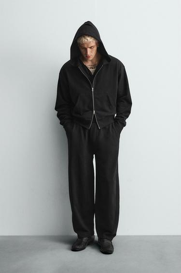 Zara SPORTSKE PANTALONE OPUŠTENOG KROJA – Crna