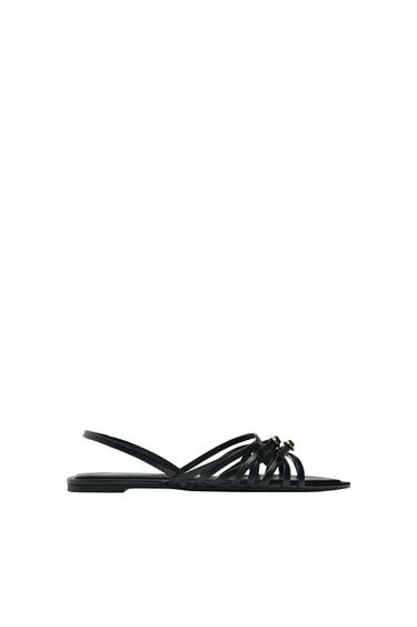CROSSED STRAP FLAT SANDALS