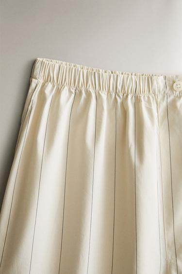 STRIPED TROUSERS - Ecru by Zara - Image 1