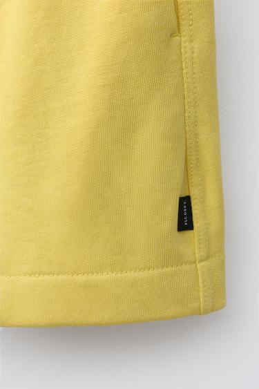 BERMUDA EN MOLLETON UNIE - Jaune de Zara - Image 3