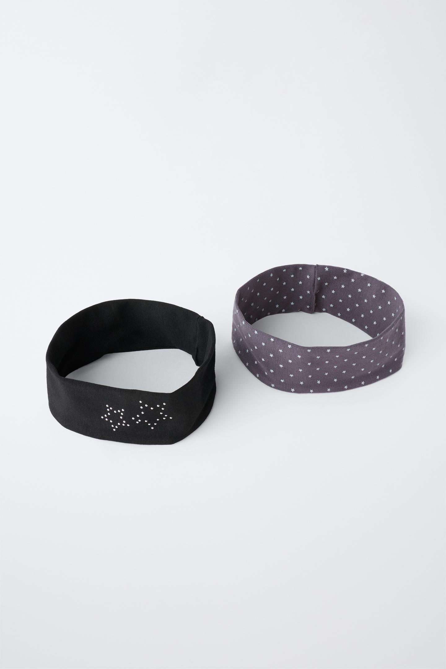 Детские аксессуары для волос Zara Studded Star Elastic Headband 2-PACK, цвет: Чёрный — фото 4