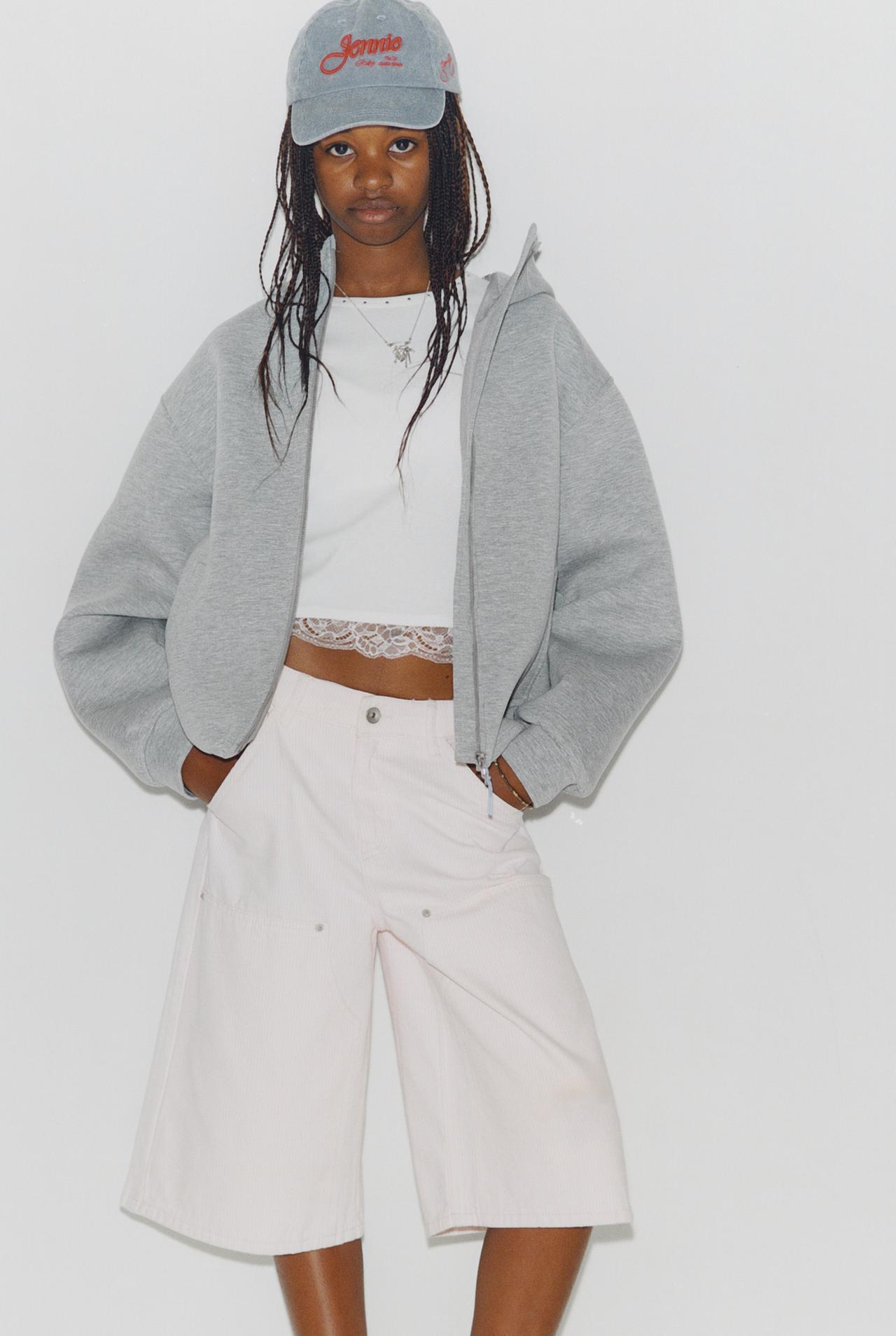 JENNIE EMBROIDERED WASHED CAP — Light gray