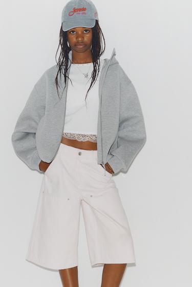 Zara JENNIE RUBY® EMBROIDERED WASHED-EFFECT CAP - Light gray