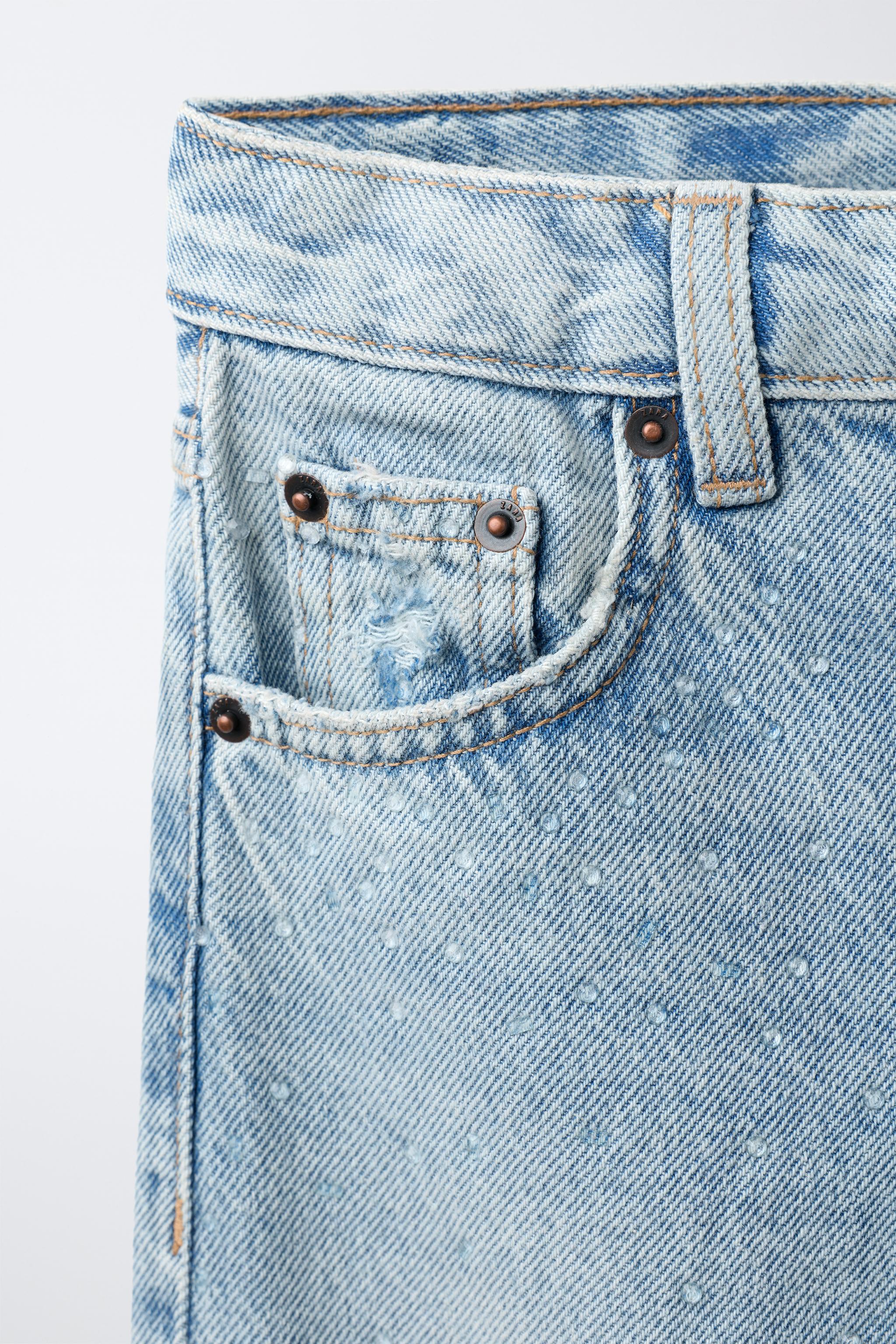 JEANS DROIT STRASS