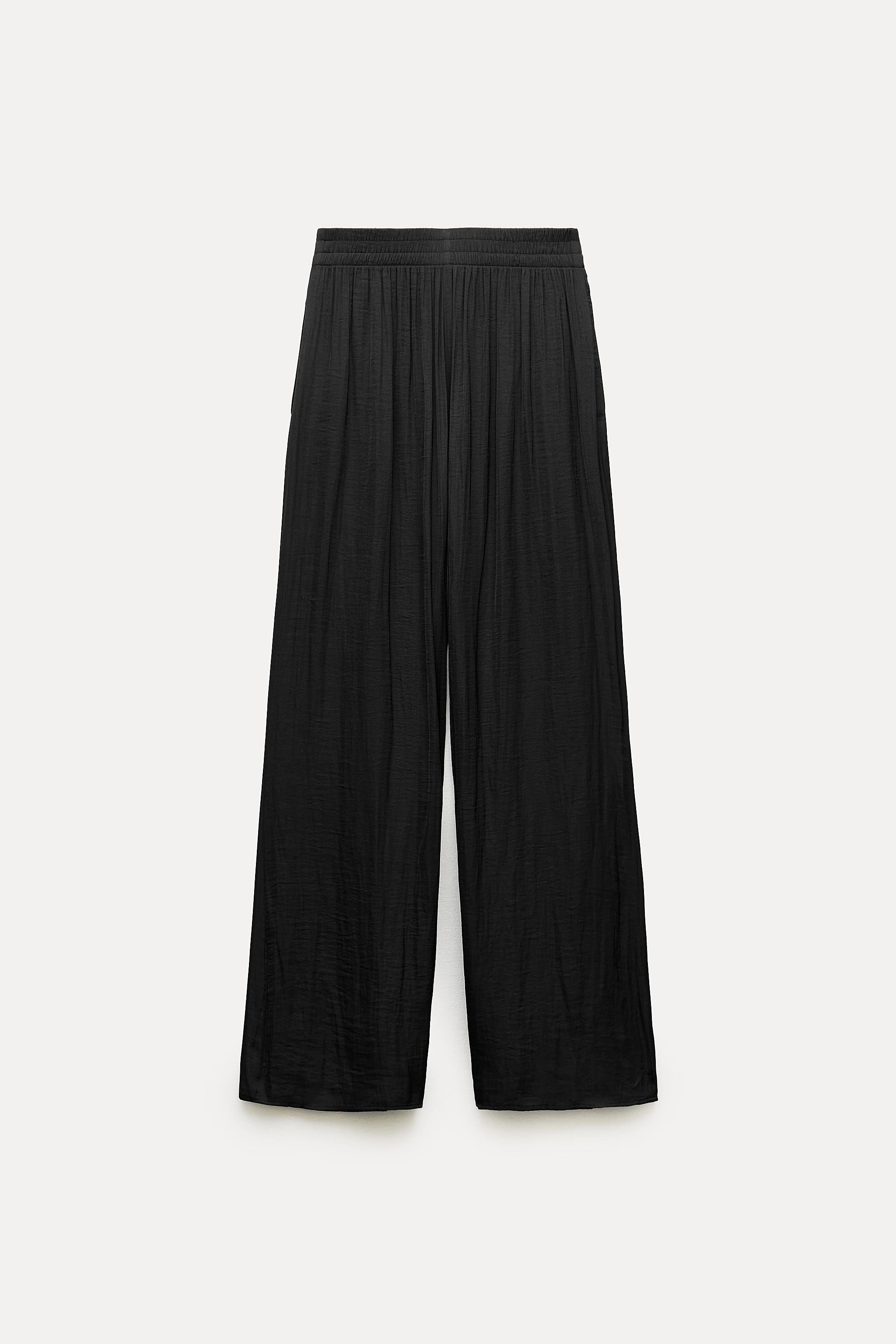 PANTALON SATINADO CINTURA ELASTICA Cava ZARA Espana