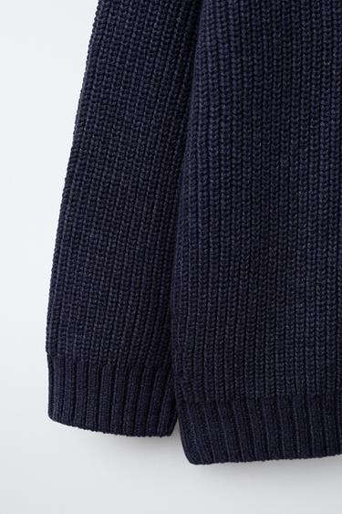 ZIP-UP KNIT SWEATER - Blue marl by Zara - Image 3