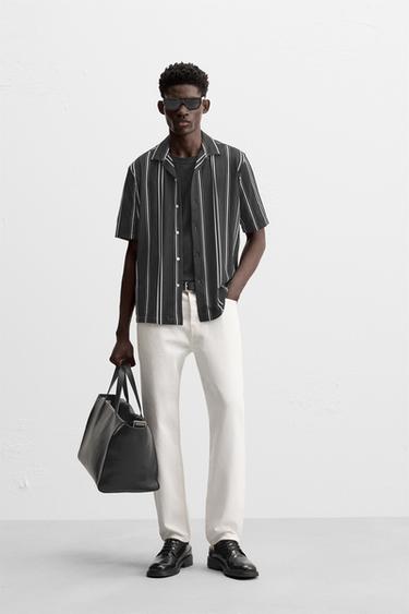 CAMISA ELÁSTICA LISTRADA - Preto da Zara - Imagem 0