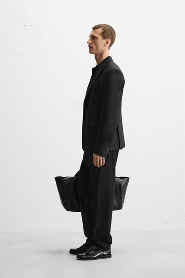 SLIM FIT SUIT BLAZER - Black by Zara - Image 3