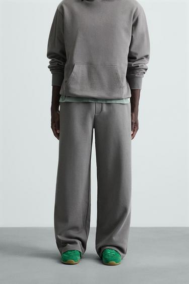 CALÇA JOGGER WIDE FIT - Cinza-antracito da Zara