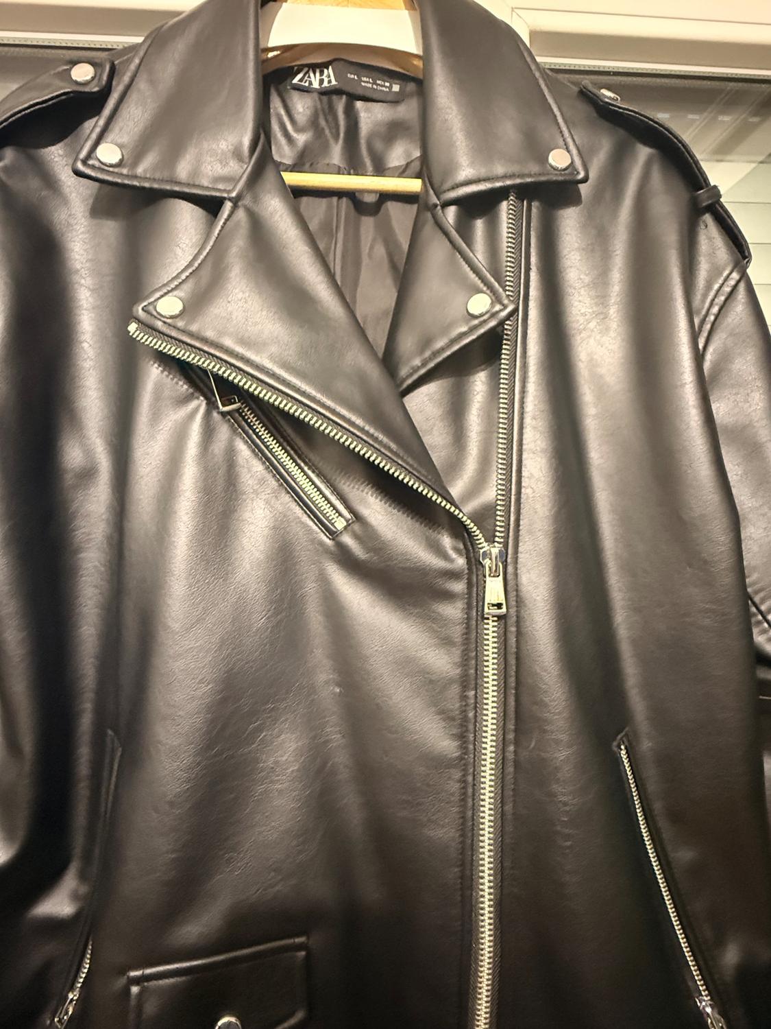 FAUX LEATHER OVERSIZE BIKER JACKET - Image 4