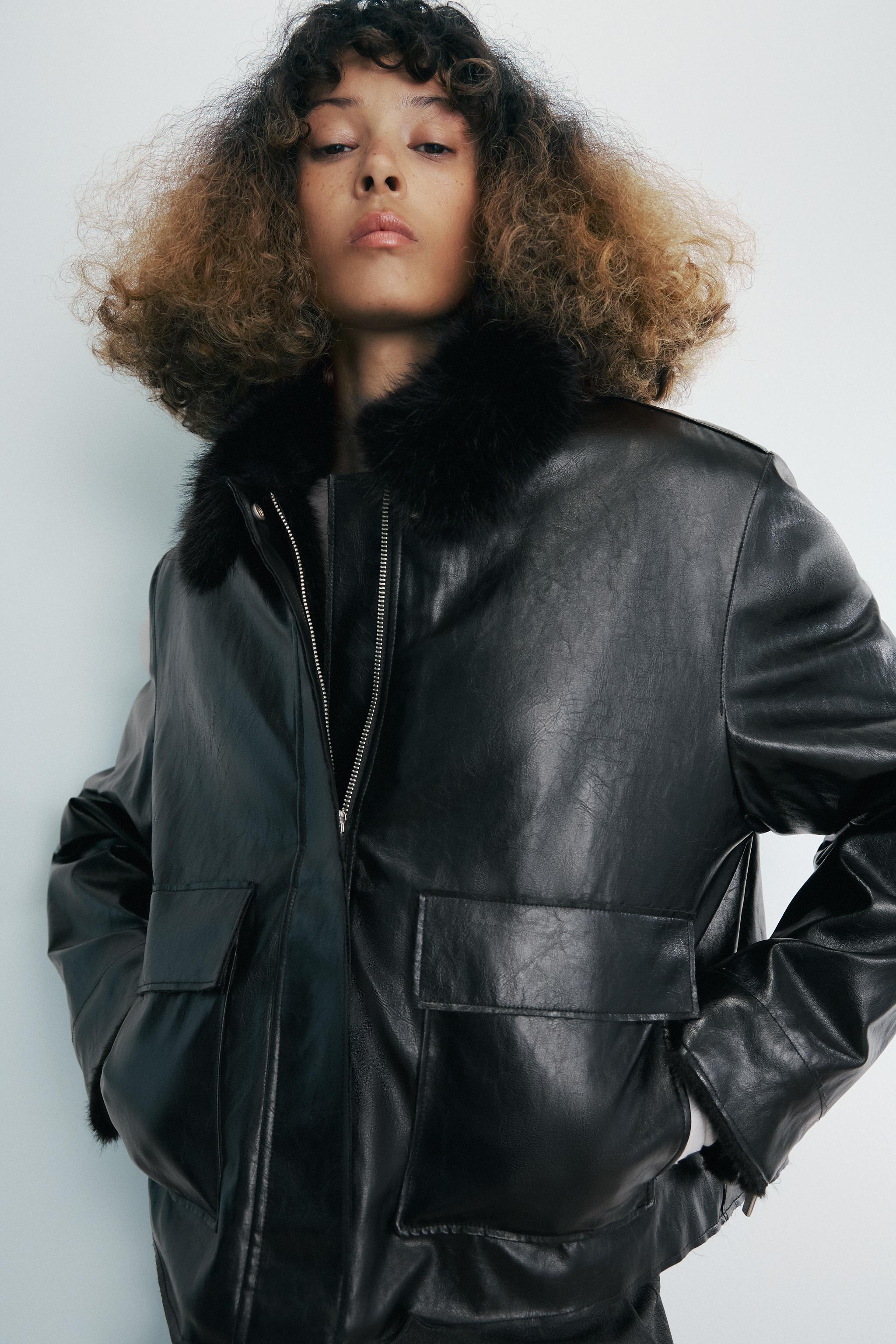 ZW COLLECTION フェイクレザージャケット - ブラック | ZARA Japan / 日本