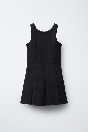 PINSTRIPE PINAFORE DRESS - Black / White by Zara - Image 1