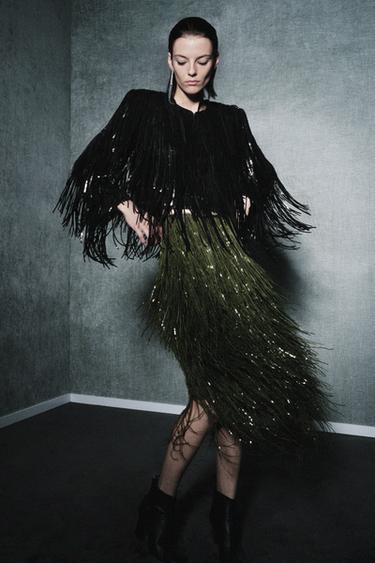 ZW COLLECTION LIMITED EDITION FRINGED JACKET - Black by Zara