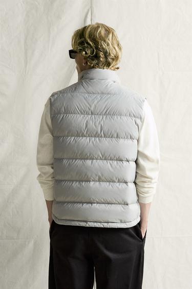 WATER-REPELLENT 80/20 DOWN AND FEATHER VEST — Light gray 2