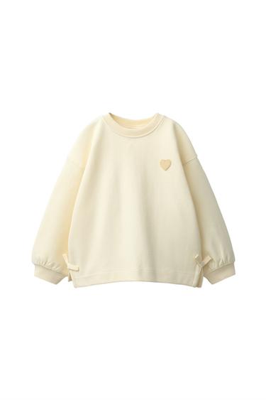 INTERLOCK BOW AND HEART SWEATSHIRT - Butter by Zara