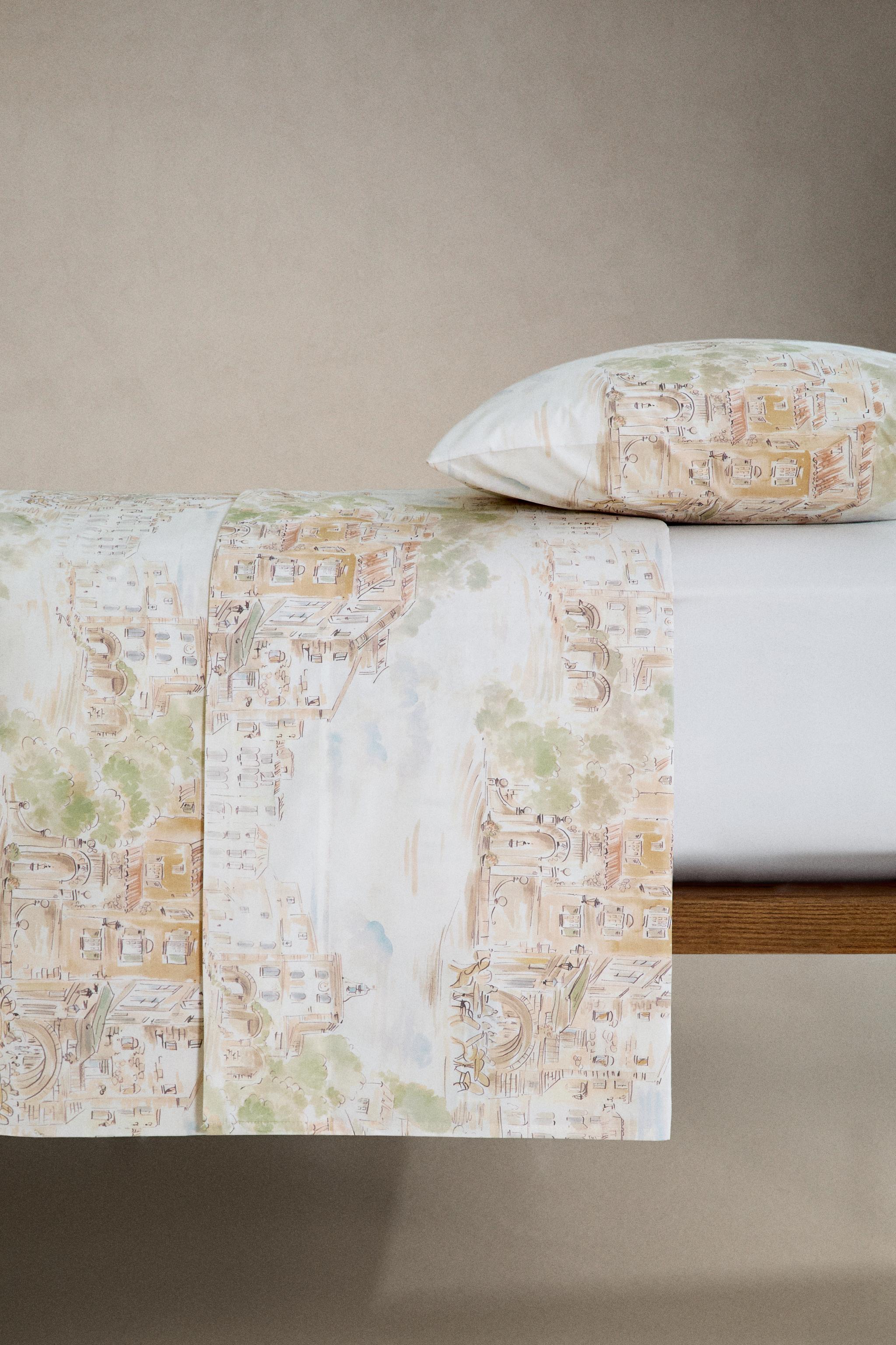 DRAP DE DESSUS COTON PAYSAGE