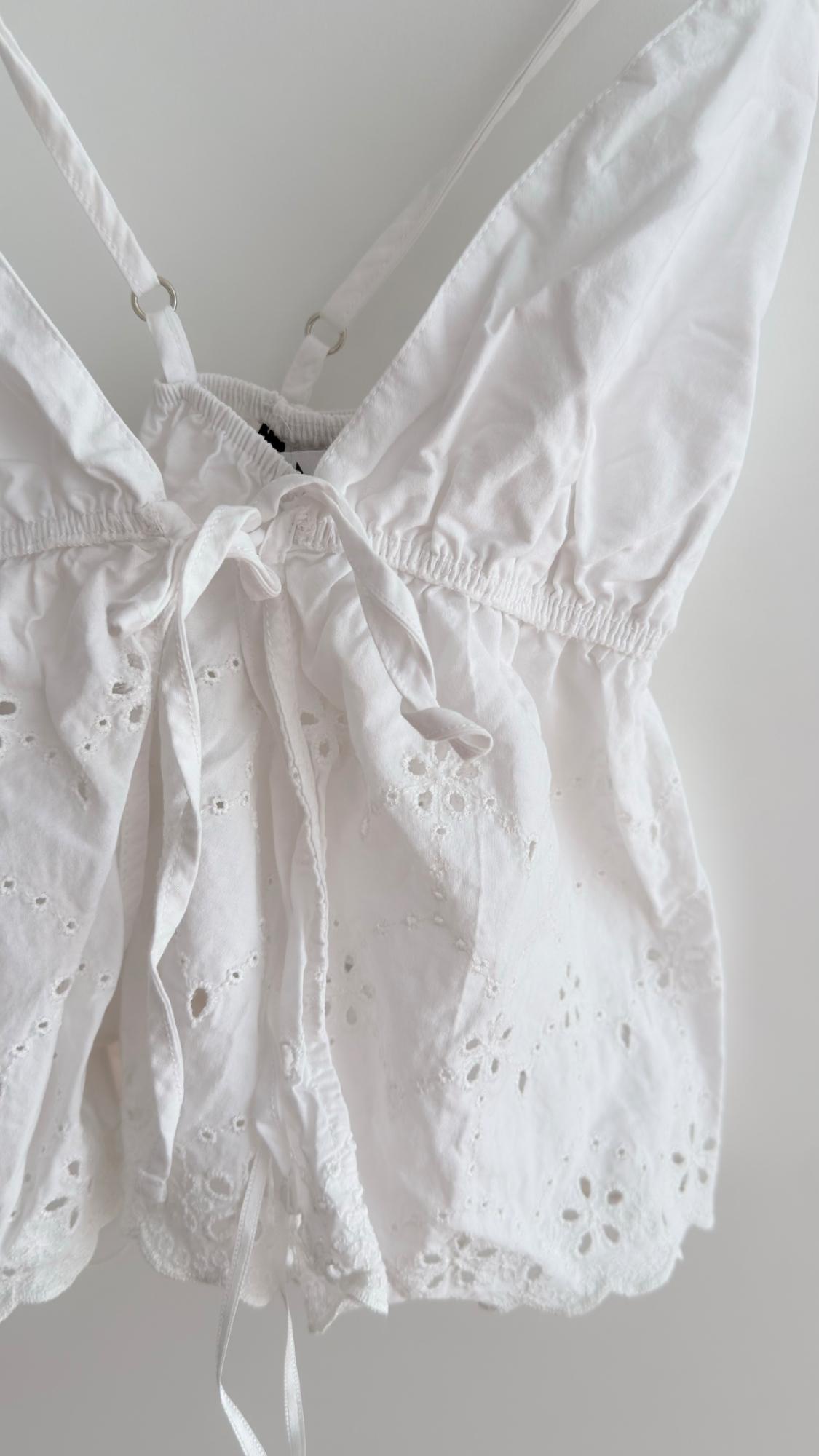 EMBROIDERED TOP WITH CUTWORK AND STRAPS - Image 2