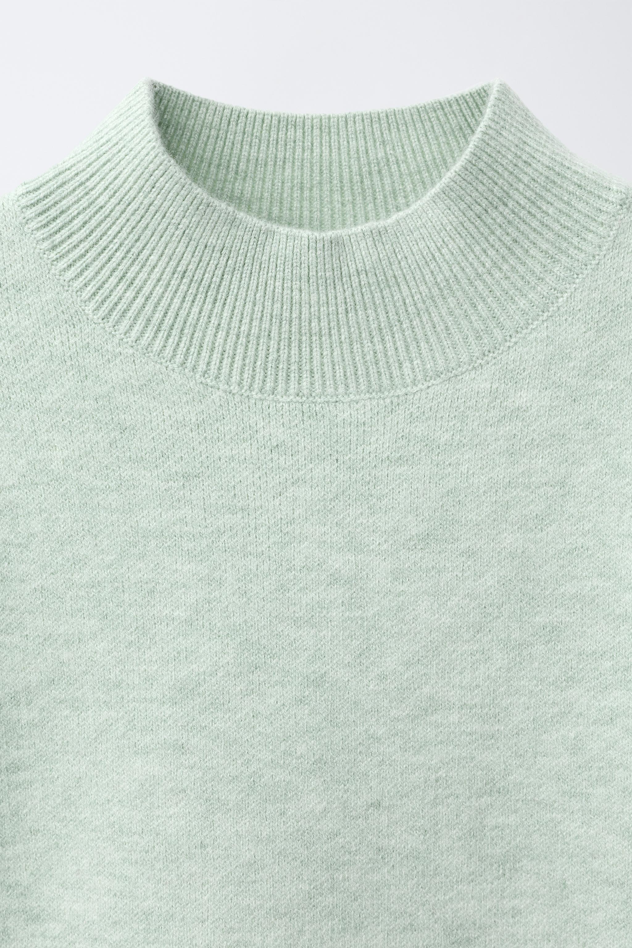 PLAIN KNIT SWEATER Light green ZARA India