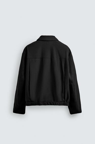 VESTE COUPE DÉCONTRACTÉE À CHEVRONS - Noir de Zara - Image 7