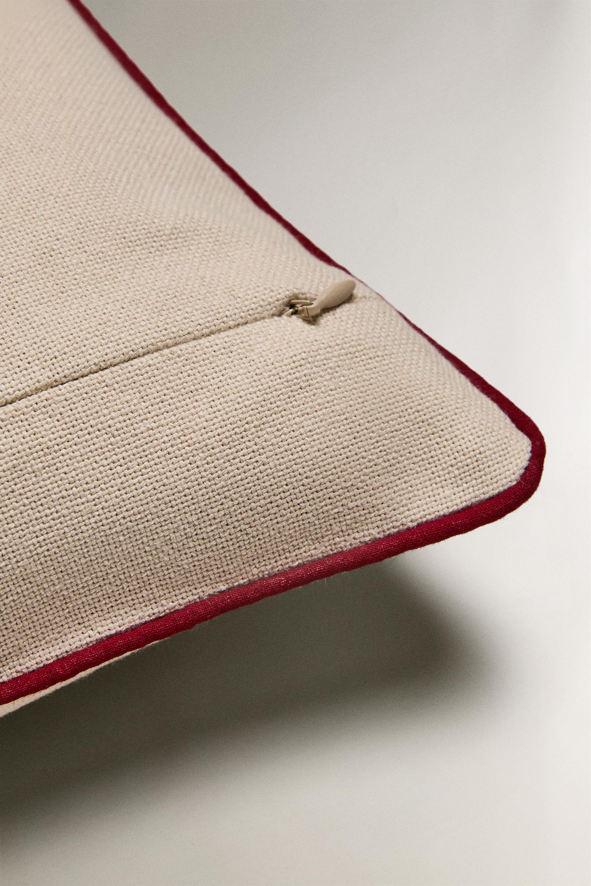 CHRISTMAS COTTON THROW PILLOW COVER WITH EMBROIDERY