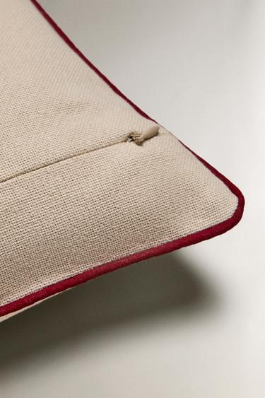 EMBROIDERED COTTON CHRISTMAS CUSHION COVER - Light beige by Zara - Image 3