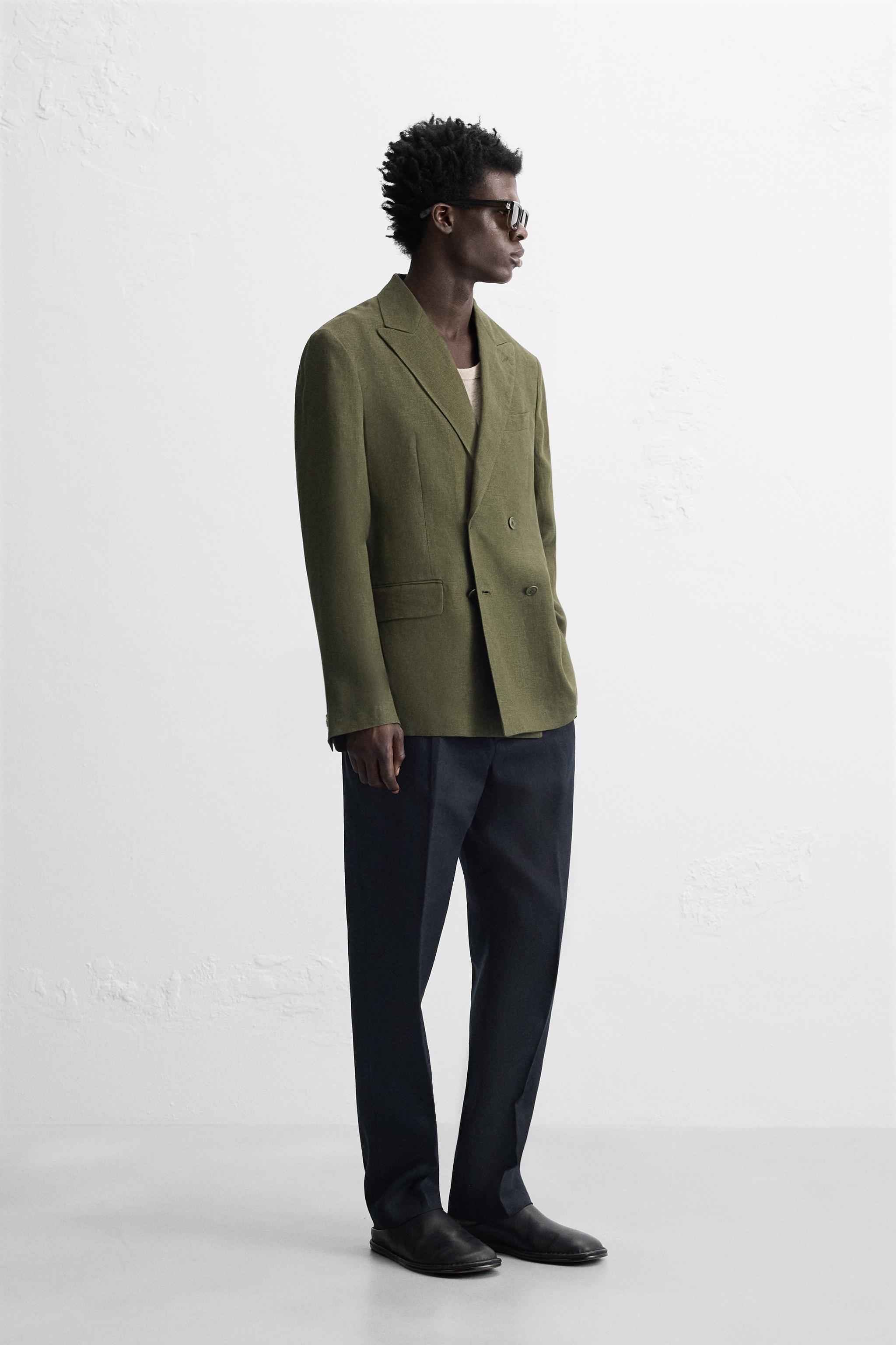リネン100% スーツブレザー - ネイビーブルー | ZARA Japan / 日本