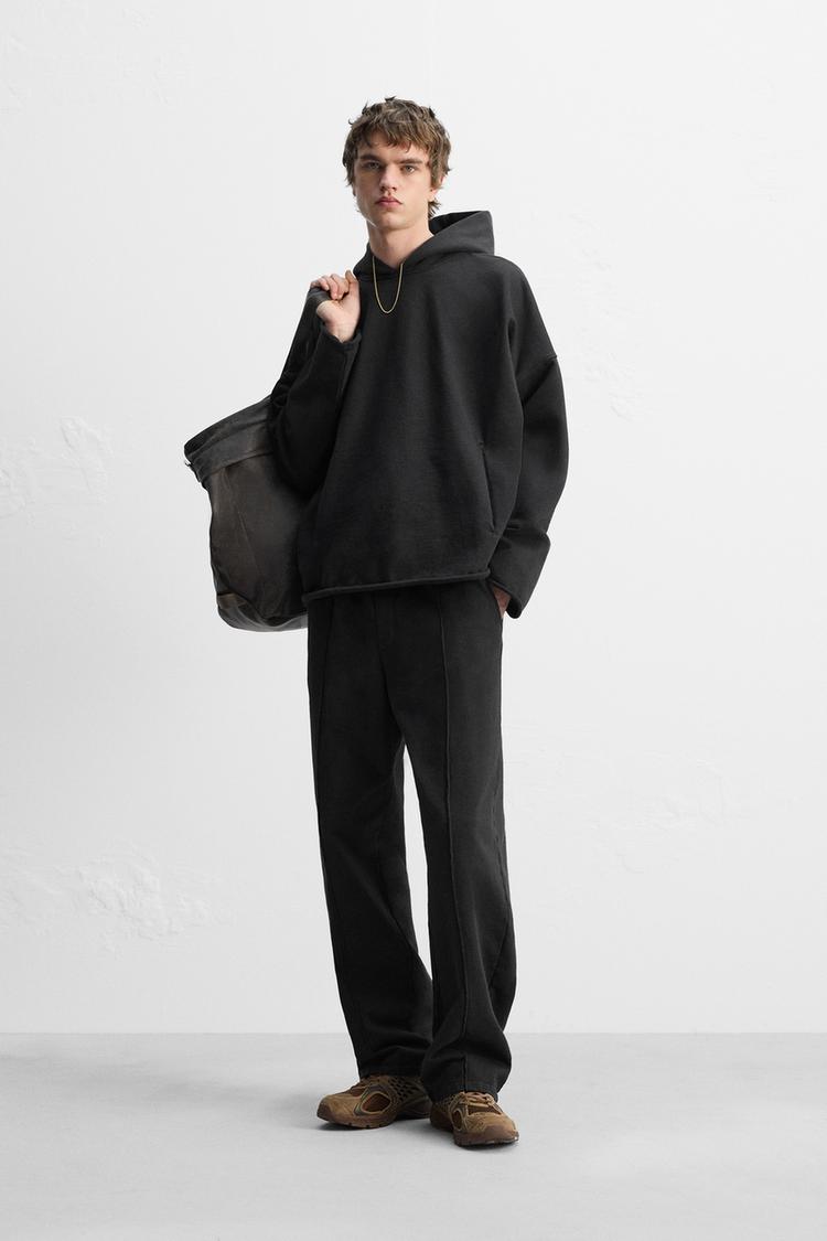 Pantalones Jogger Zara Washed Waist Hombre Gris Oscuro En