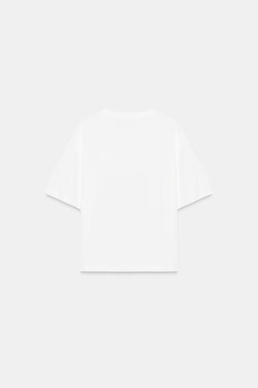T-SHIRT FLEUR VOLUME - Blanc de Zara - Image 4