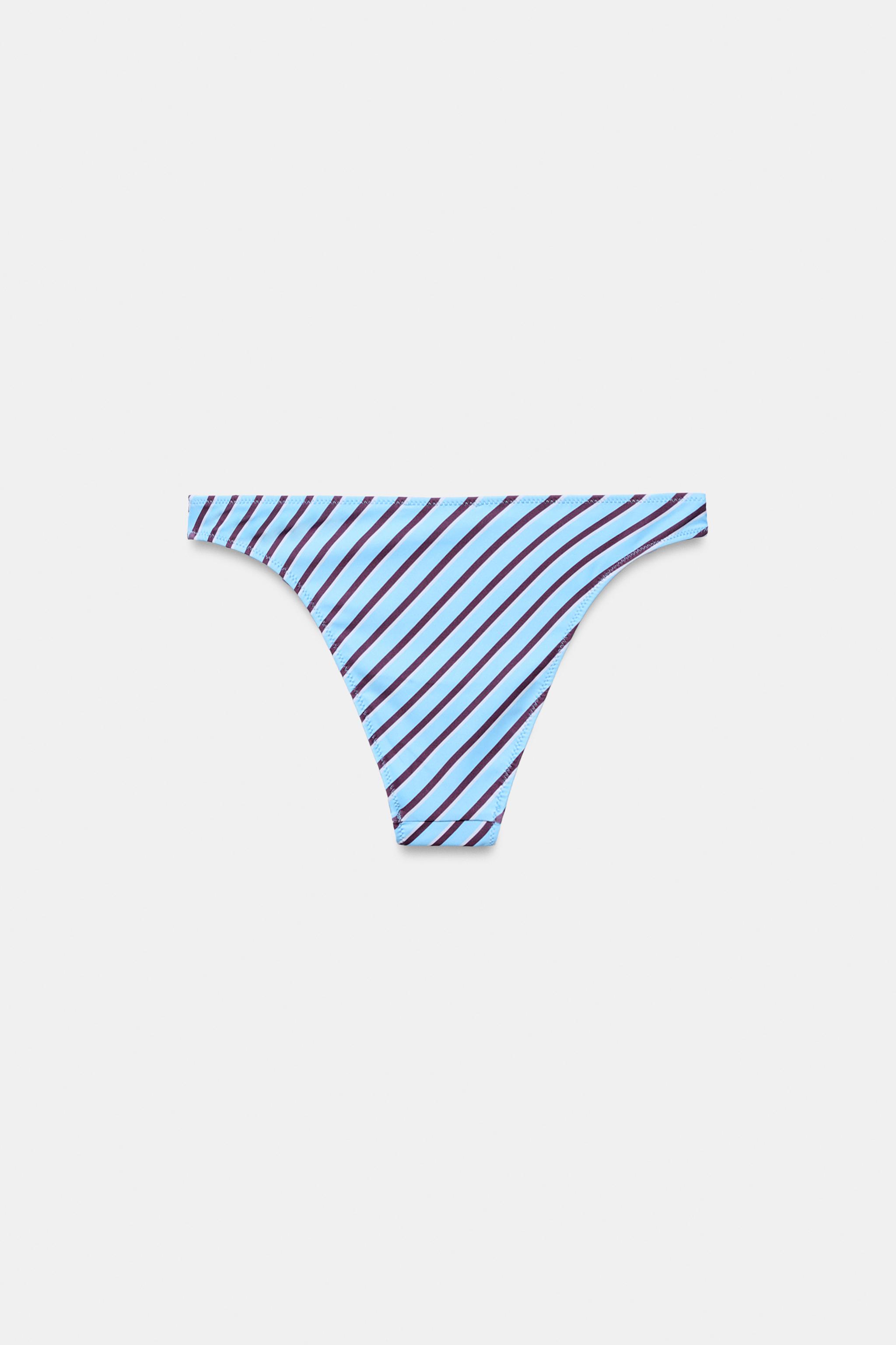Zara STRIPED PRINT BIKINI BOTTOMS — фото 7